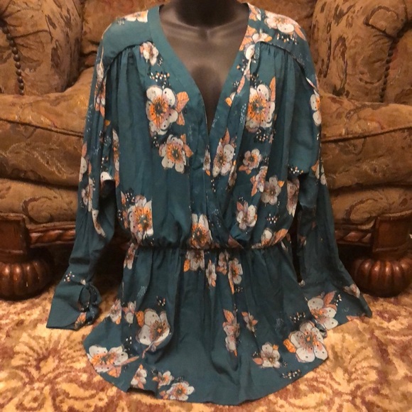 Free people Tuscan dreams floral tunic top dress M - Picture 8 of 8